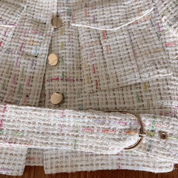 ASOS Petite Exaggerated Sleeve Boucle Blazer & Mini Skirt - Picture 13 of 16